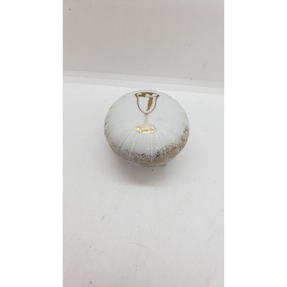 Vintage Trinket Ring Gift Box Bone China Champagne Wine Glass Top Audre' Calif - Picture 12 of 14